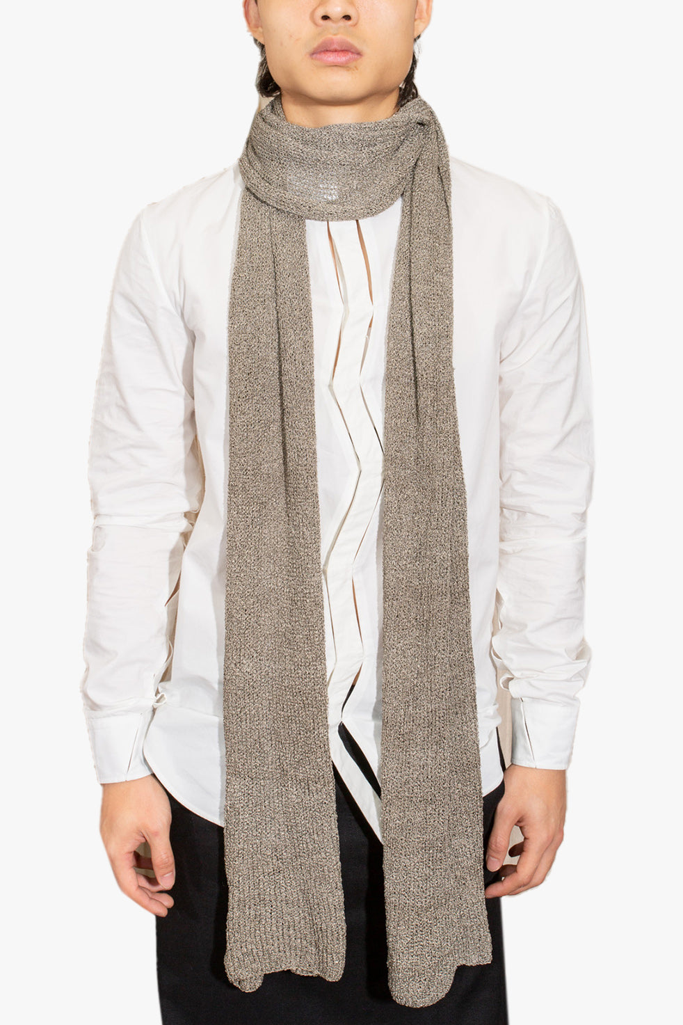 K–008 999 REAL SILVER KNITTED SCARF
