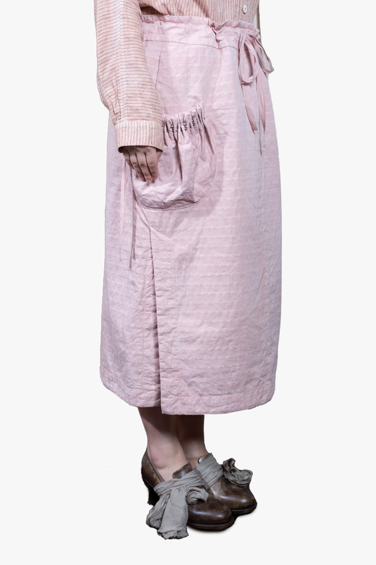 Drawstring skirt with Pouch pockets