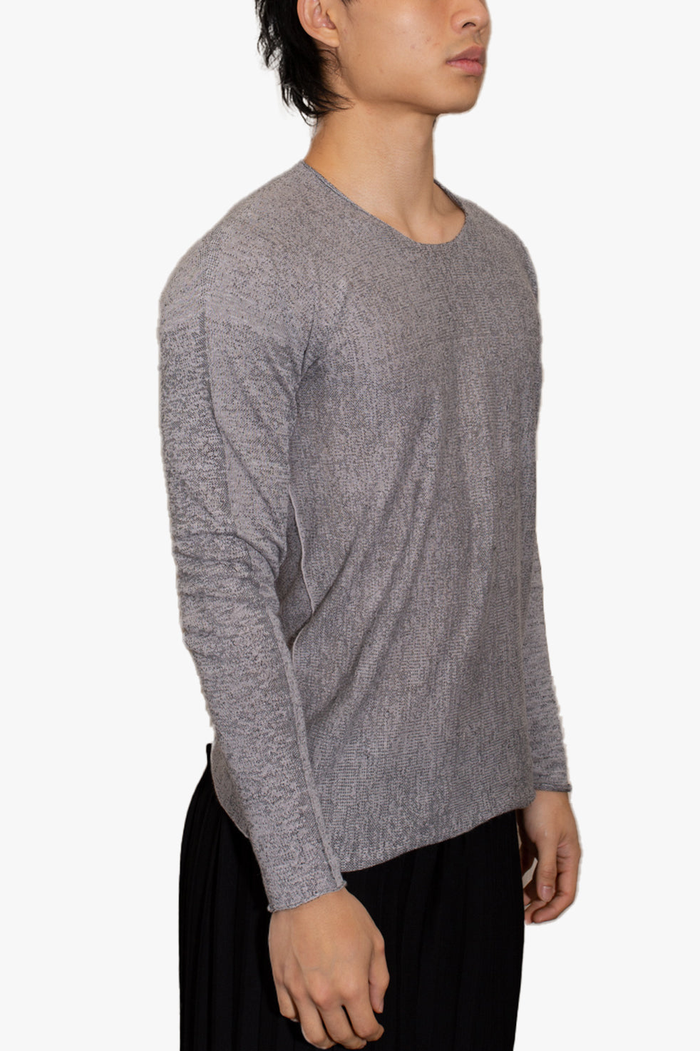 ARCHED PIXEL LINEN SWEATER