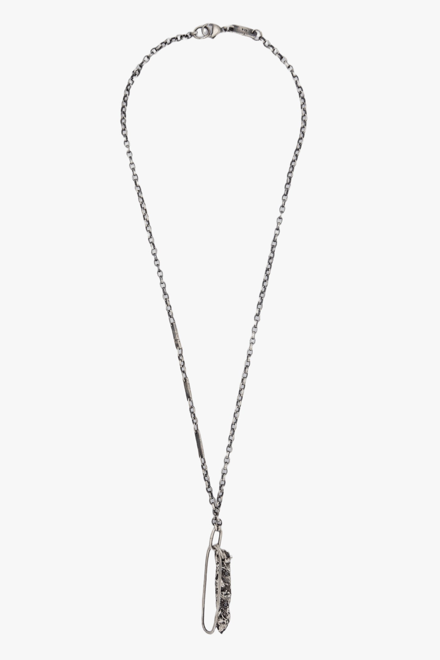 INX03 silver necklace tag