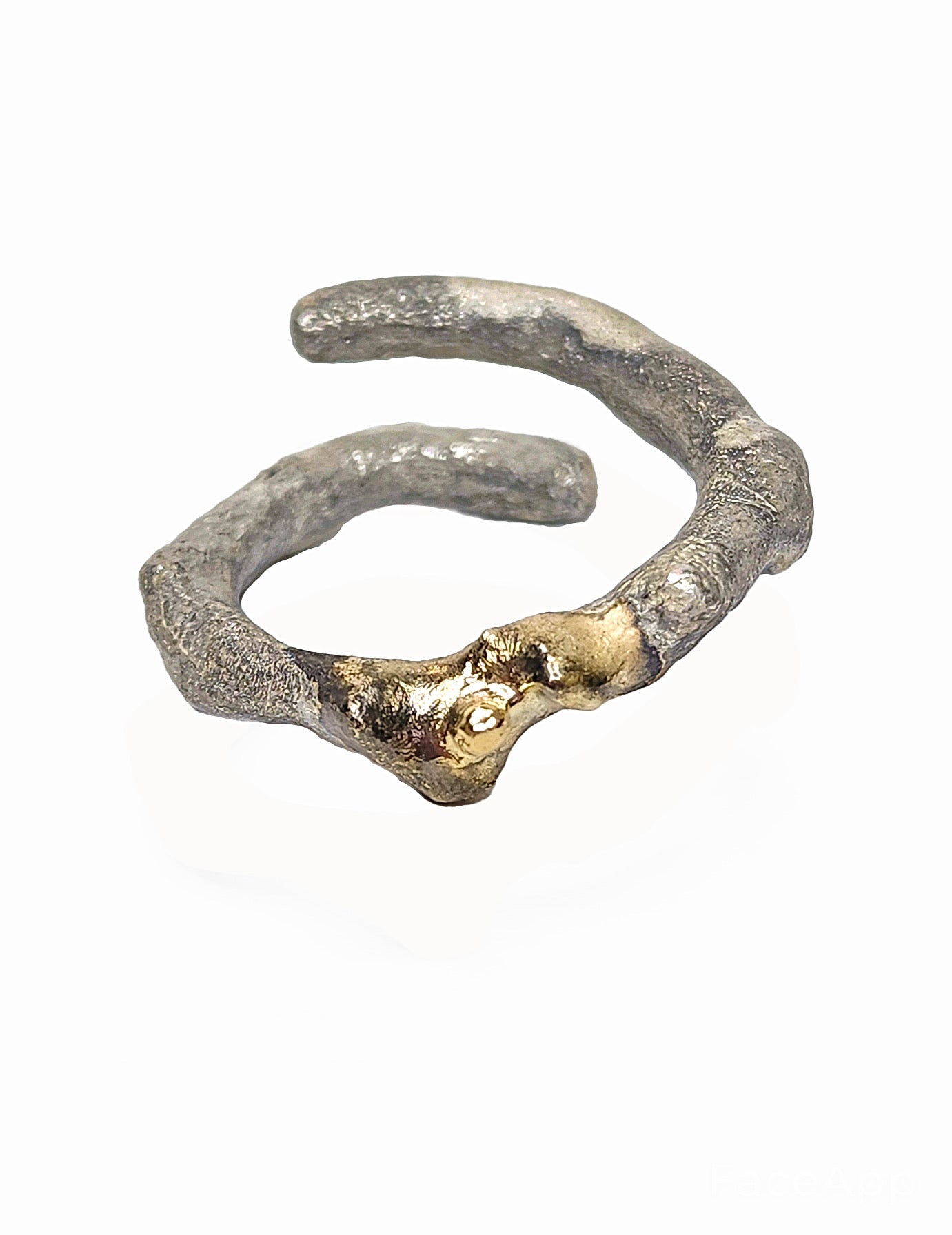 Bone Ring No.4 with 9ct yellow gold