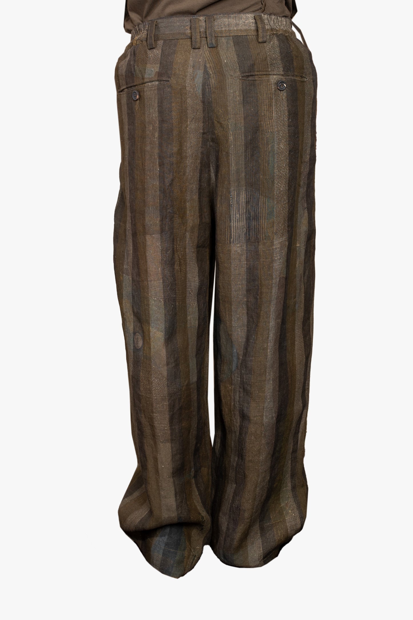 Front pleated wide leg long trousers