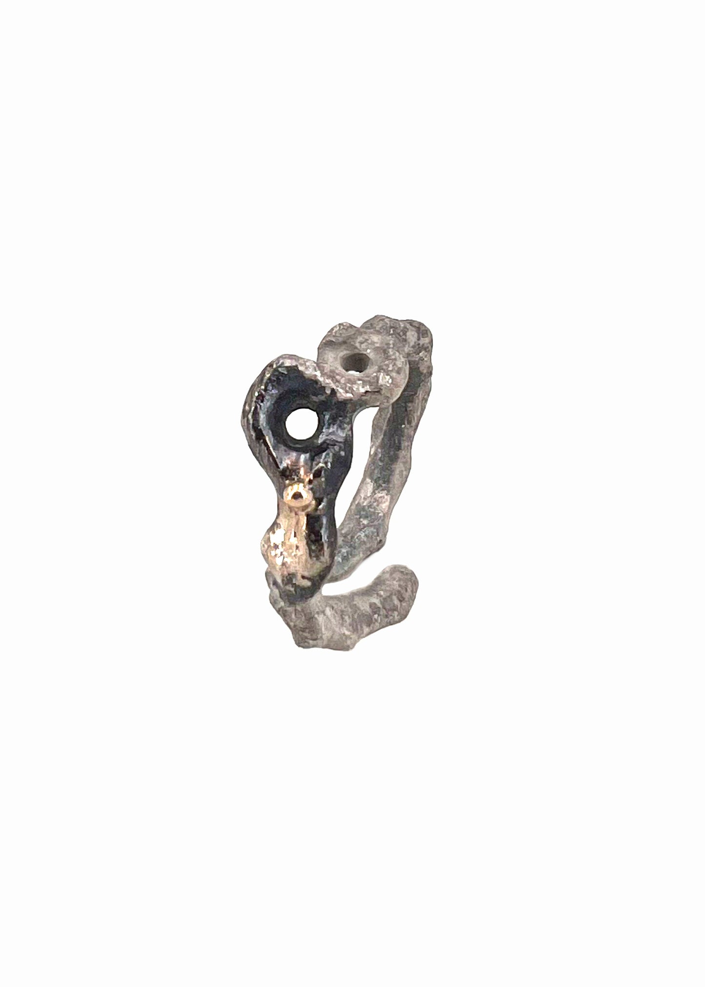 Bone ring No.5 with 9ct yellow gold