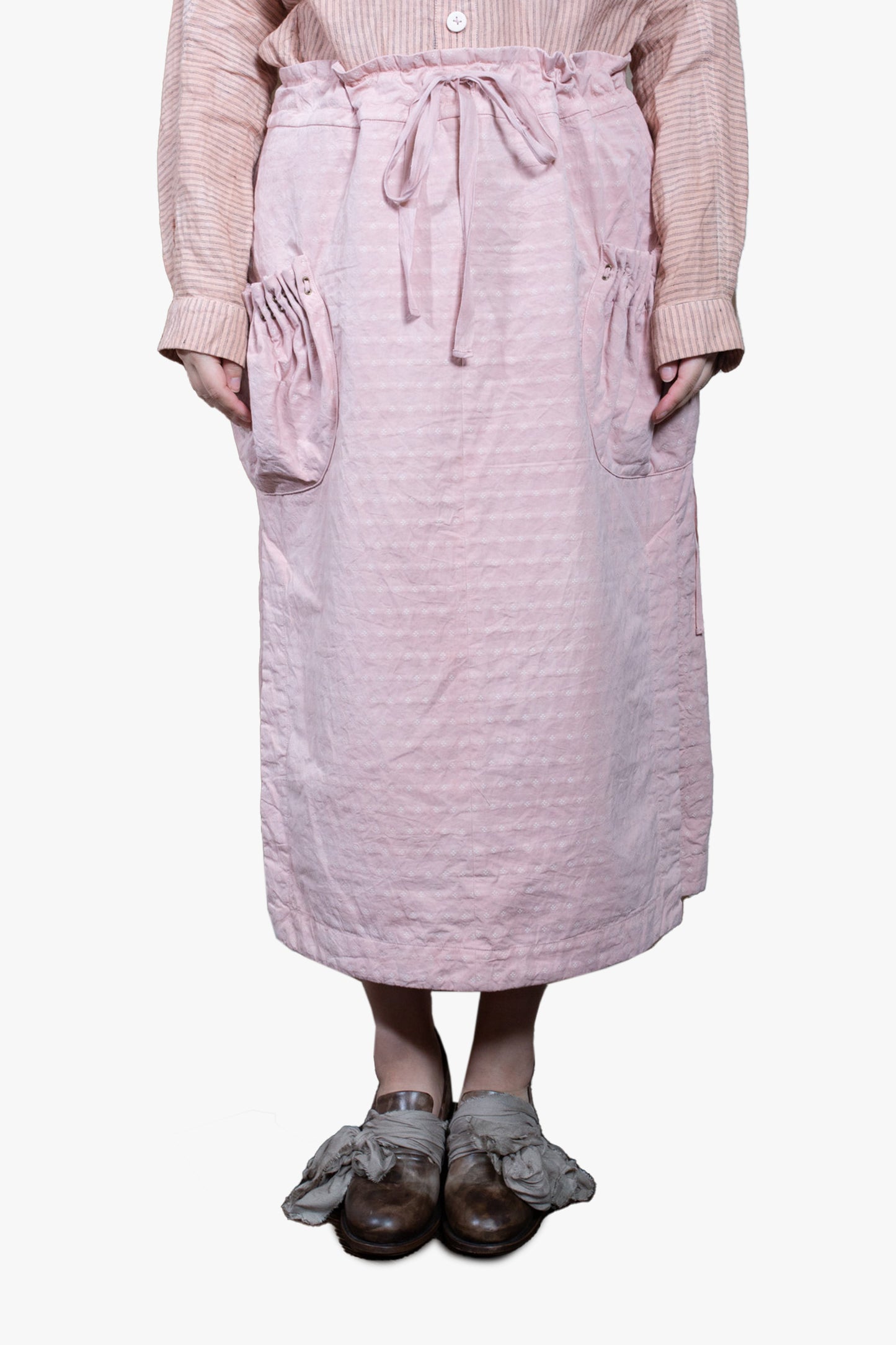 Drawstring skirt with Pouch pockets