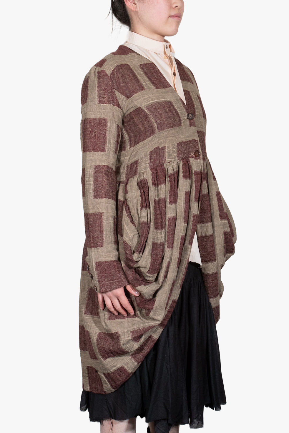 TORTOISE DRAPE COAT - BLACK DIRTY