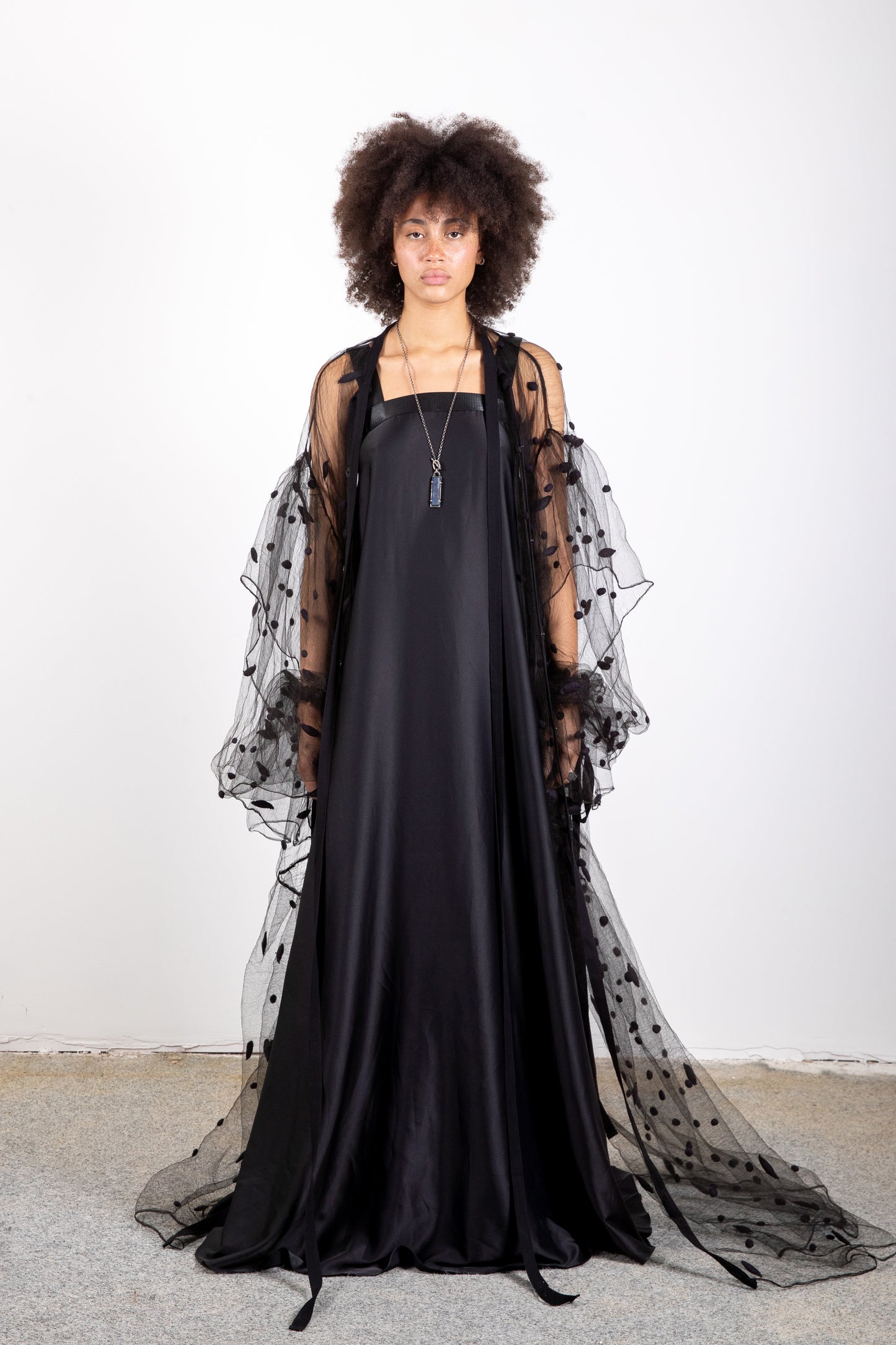 Transparent silk dress
