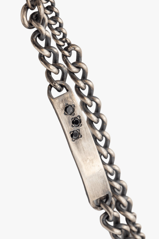 BX06 silver bracket CZ stone