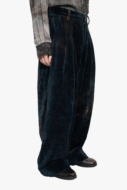 OM2530509- velvet straight leg trousers