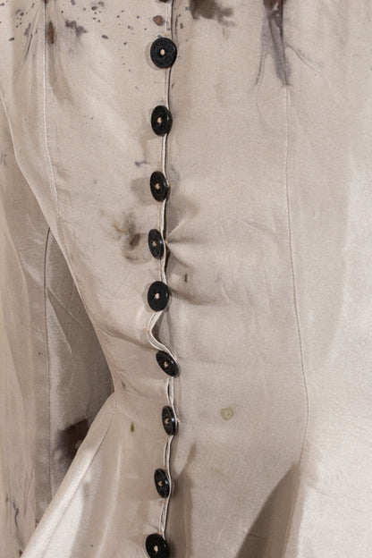 Grey button top