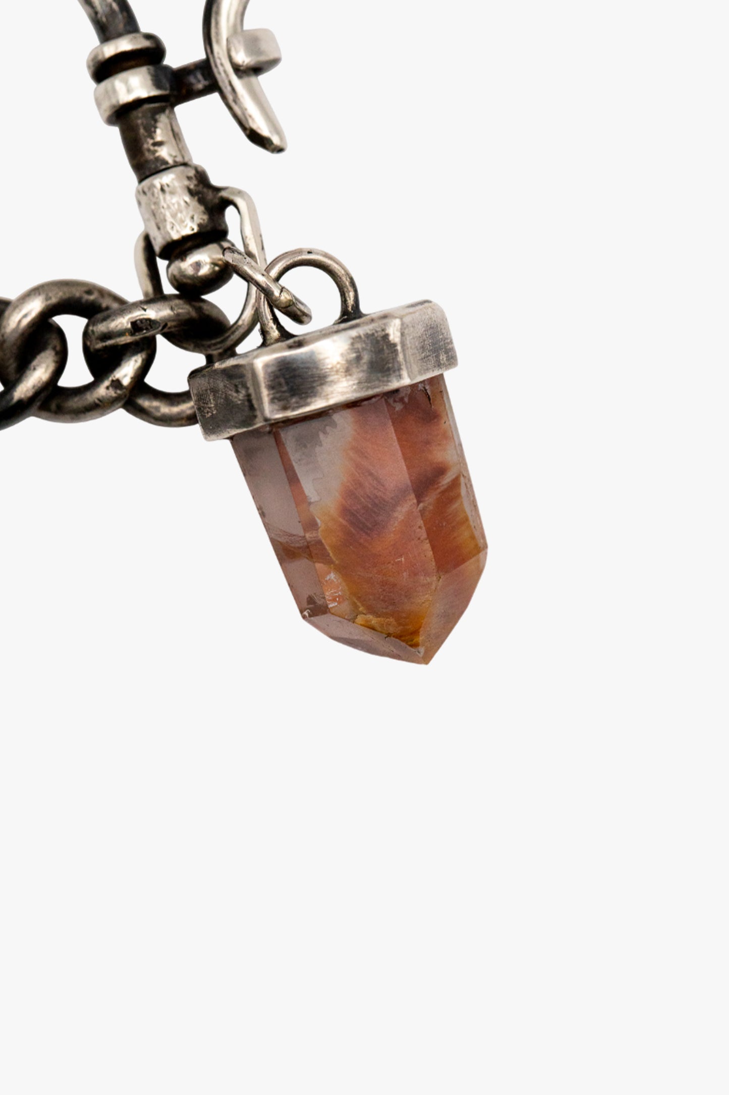 BX12 silver amber quartz bracelet
