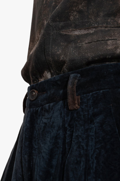 OM2530509- velvet straight leg trousers