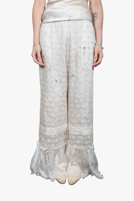 Embroidery hoary trouser