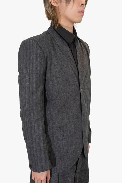 Tailored 1-button collarless jacket