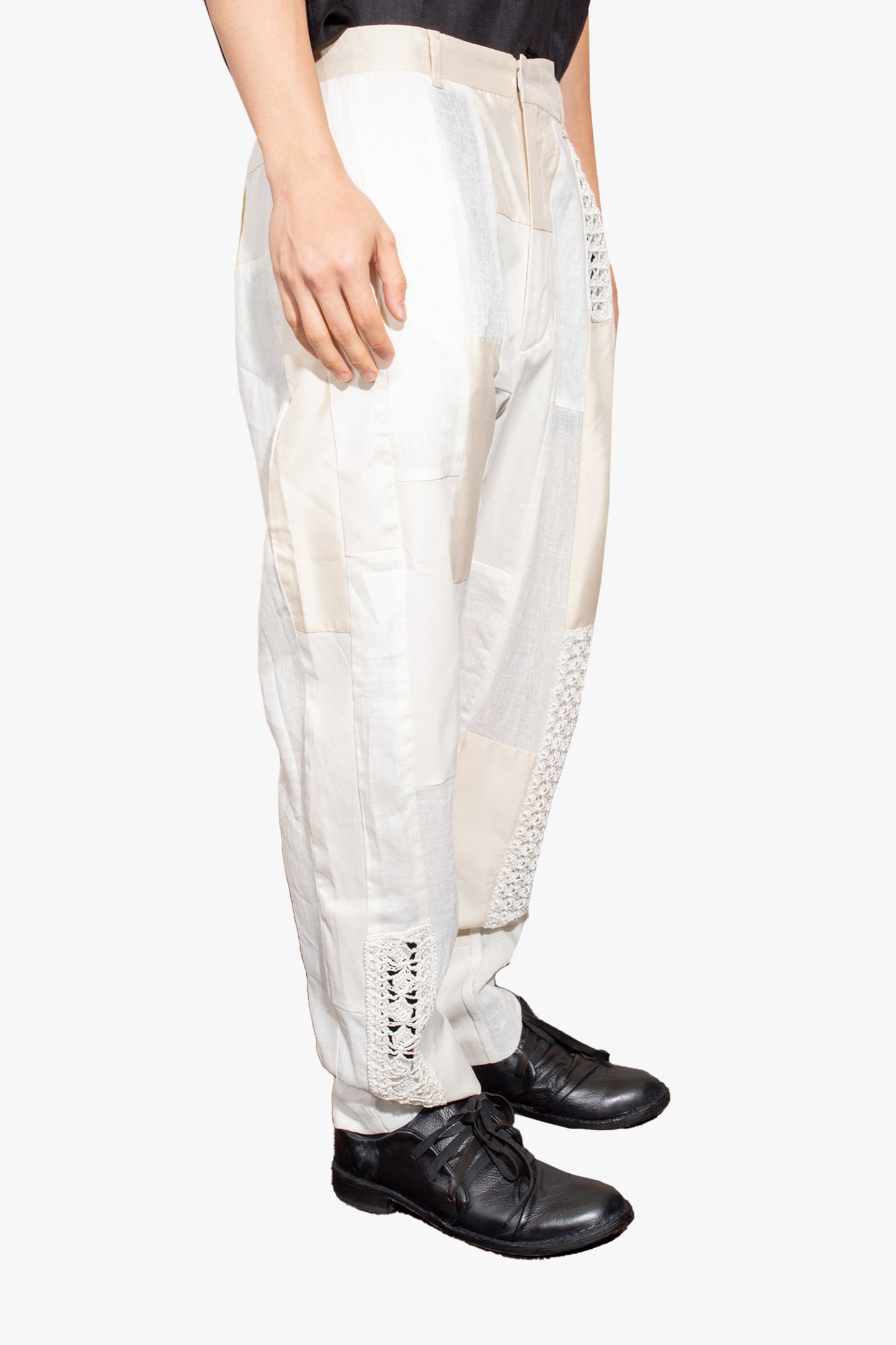 Beige patchwork pants