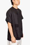 Black t-shirt with textile