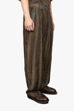 Front pleated wide leg long trousers
