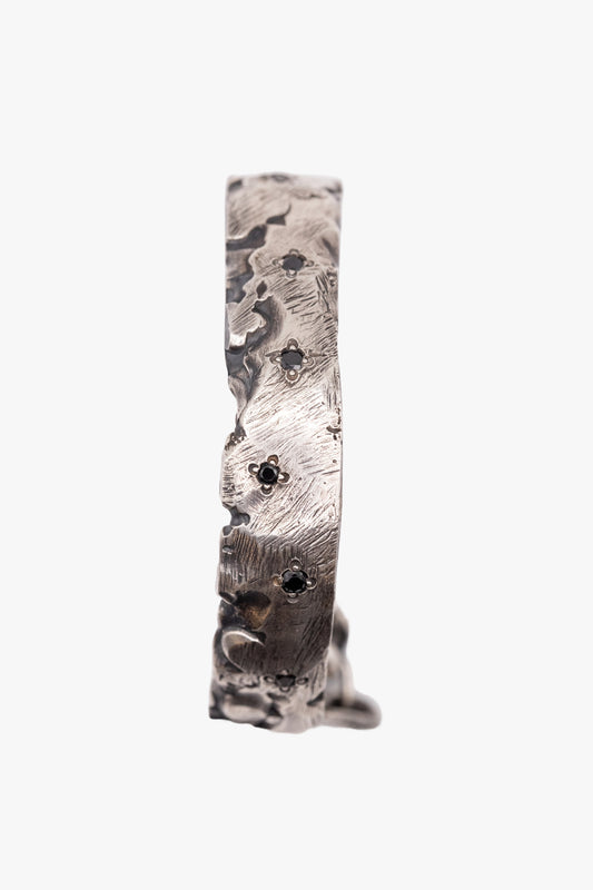 BX01 Cuff Black Stone bangle
