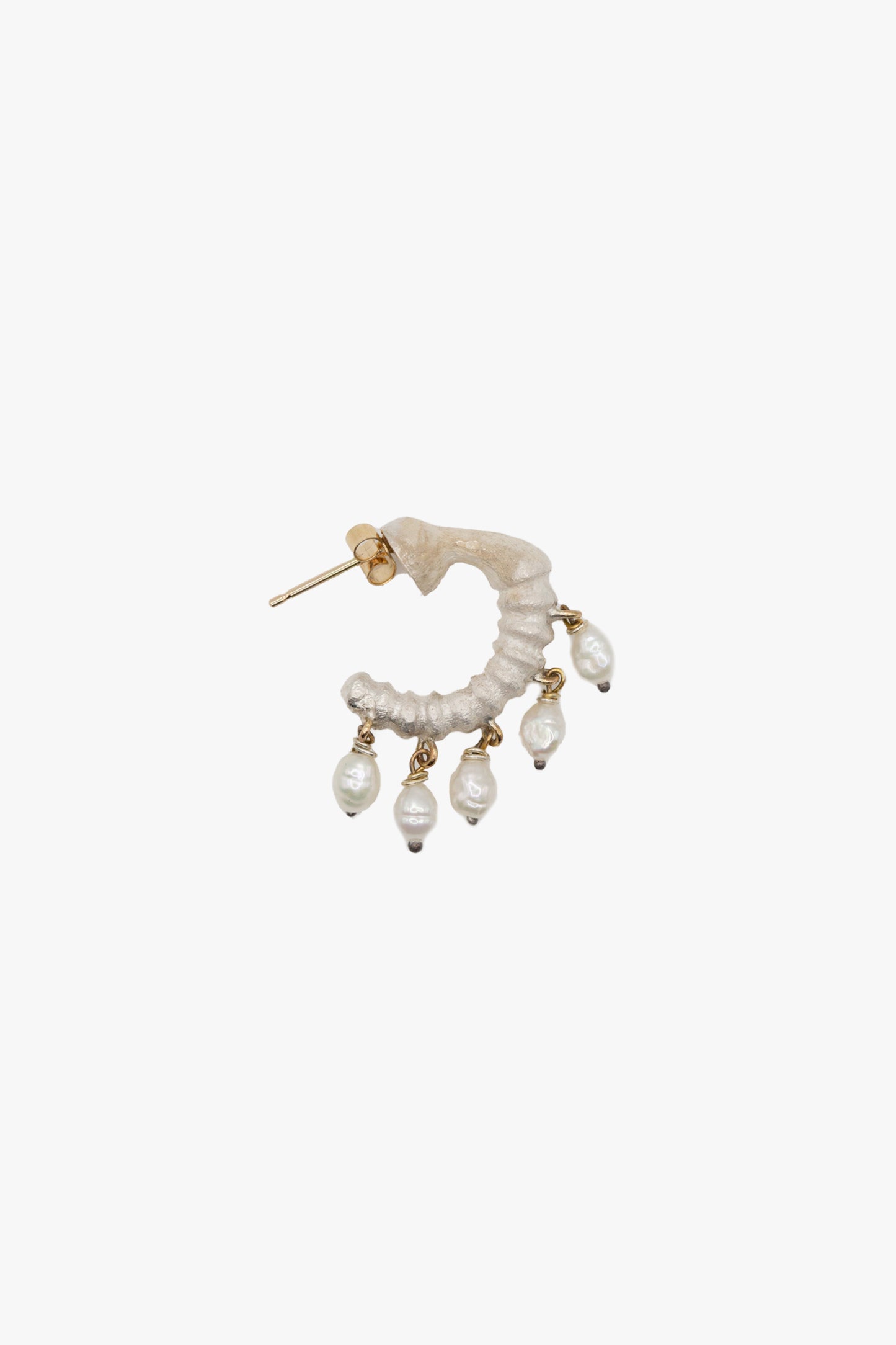 Bone Earring No.2 Large with 5 Small fresh water Pearl
