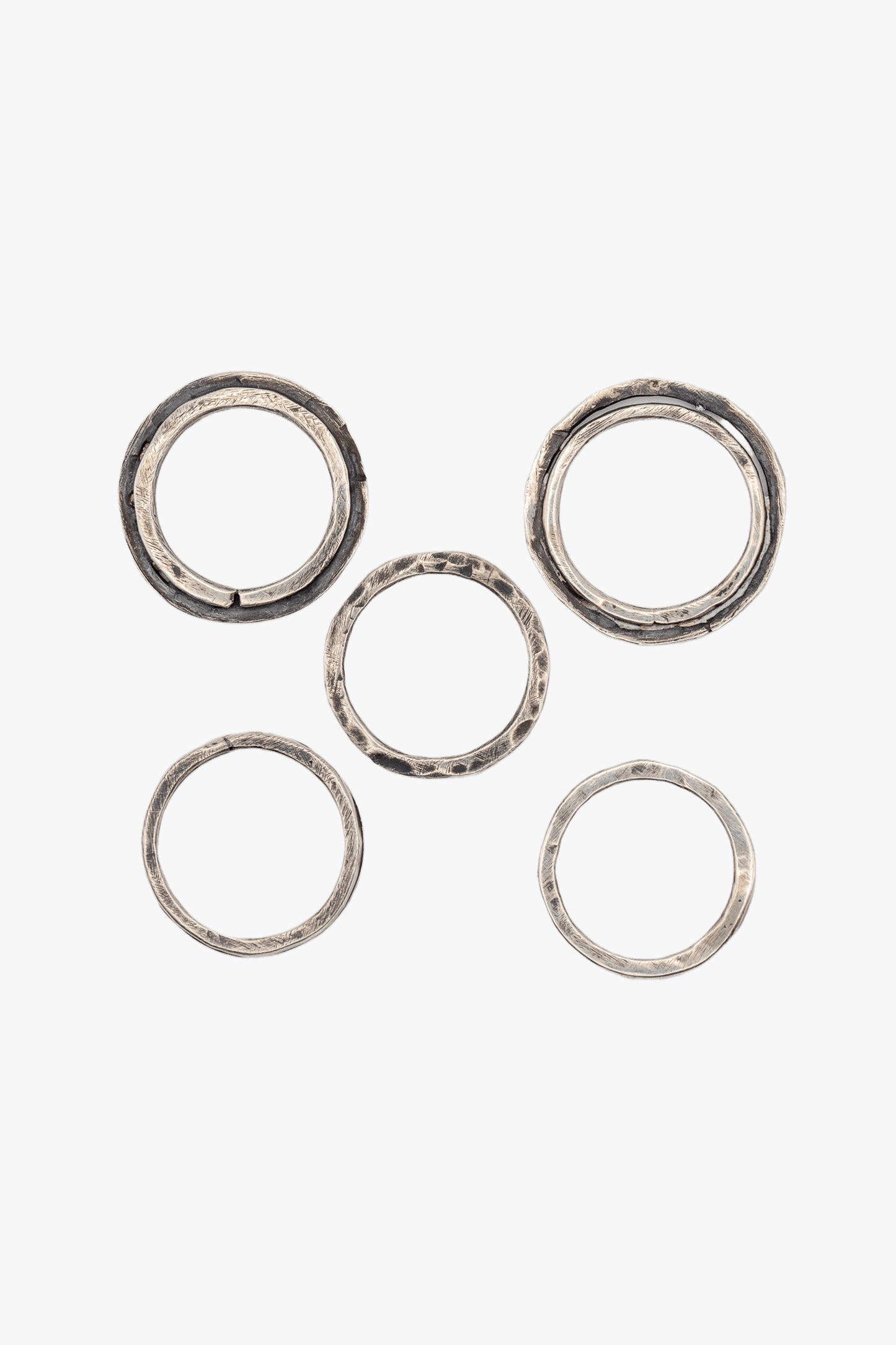 RD03 stuck silver ring set 5