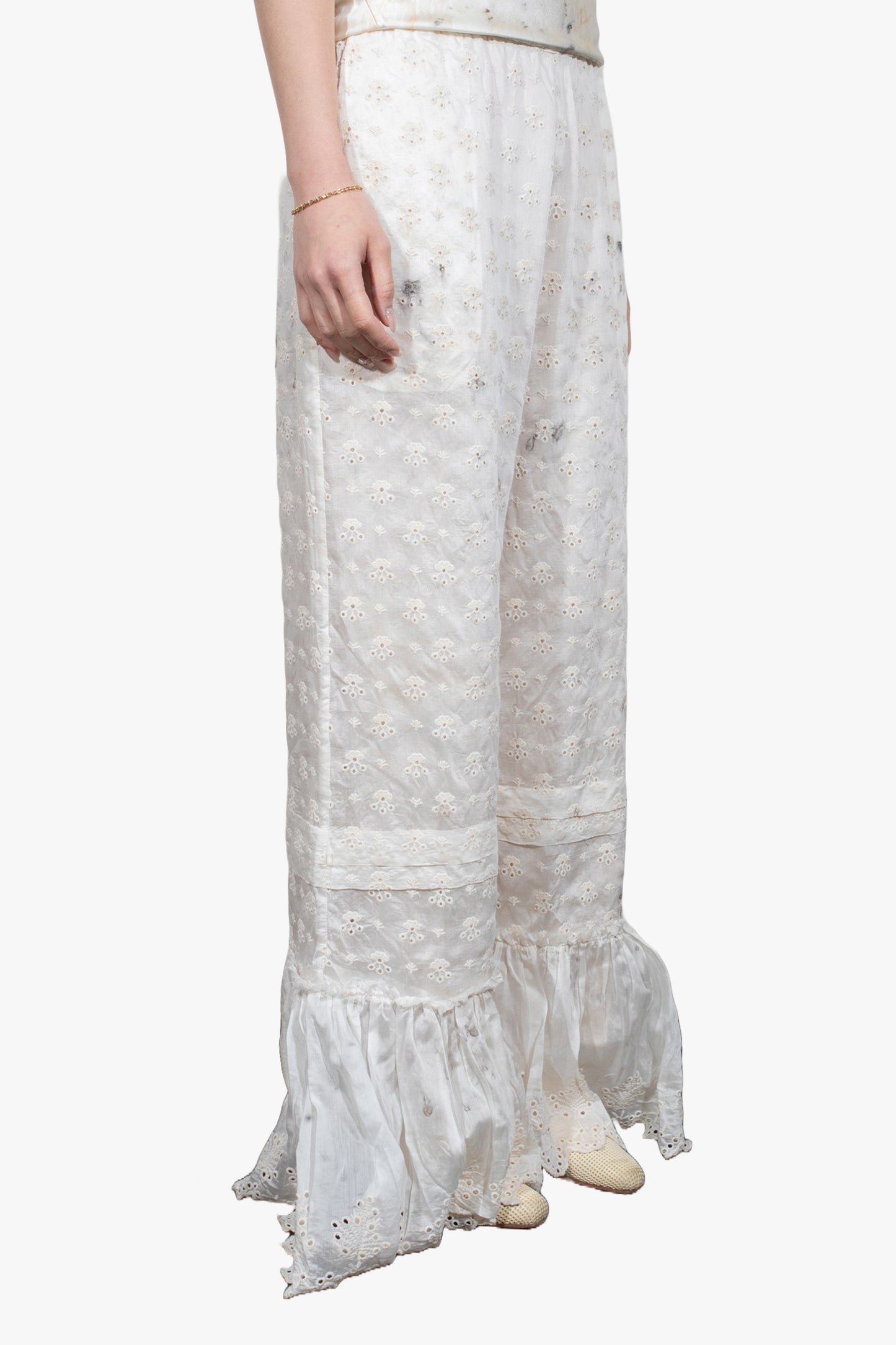 Embroidery hoary trouser