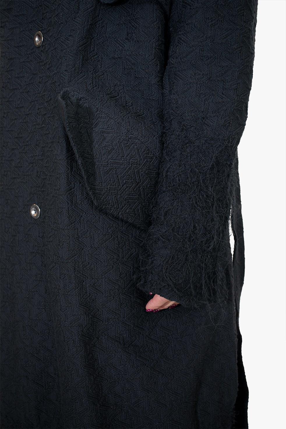 Oversized coat scratched edges