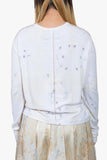 Loose white long-sleeved top