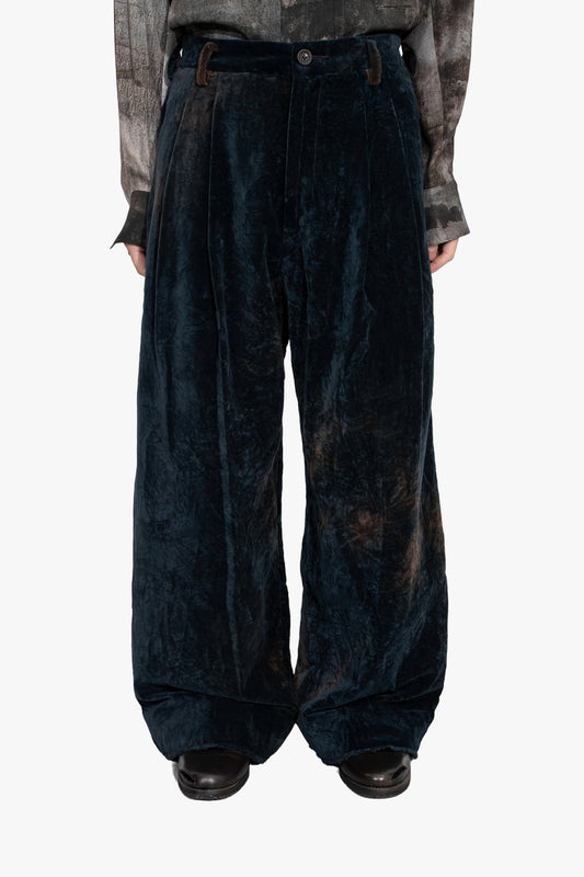 OM2530509- velvet straight leg trousers