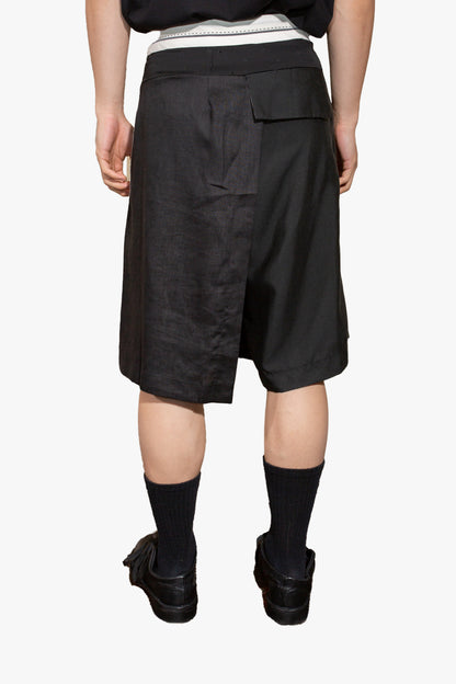 Black laser cut shorts