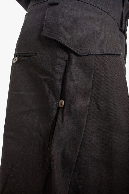 OVERWIDE 6/7 CARGO PANTS DOUBLE FRONT PLEATS WITH POCKETS