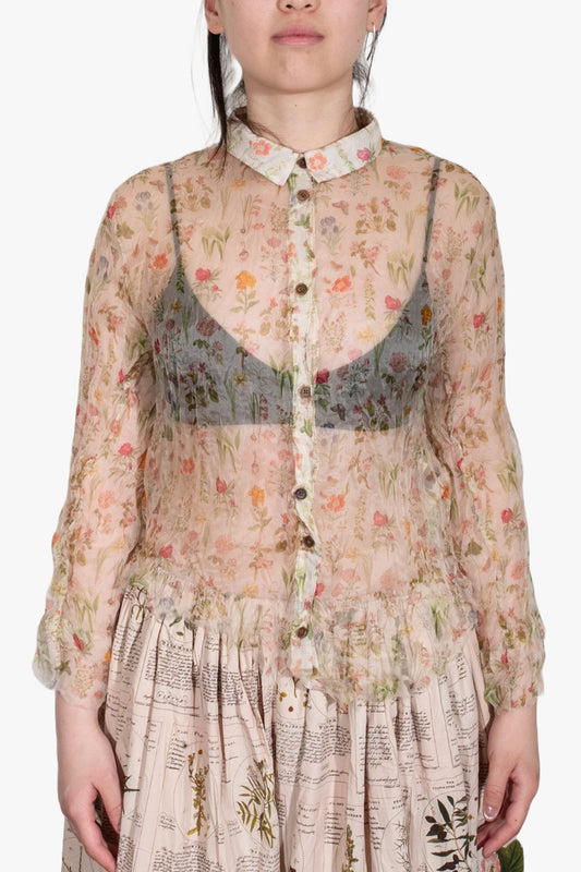 SILK ORGANZA CROP SHIRT