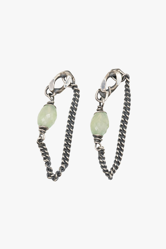 ED33 Hanging green stone earring