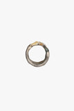 BONE Ring No.5 LONG with fused 9ct gold