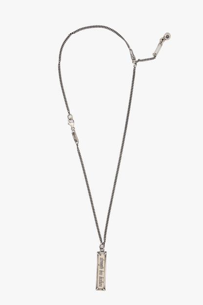 NX16 silver necklace bone tag