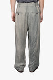 Front pleats tapered long trousers