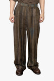 Front pleated wide leg long trousers