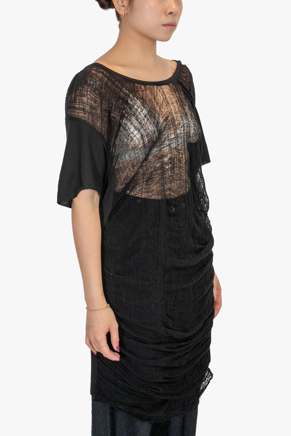 Front deknitted T-shirt