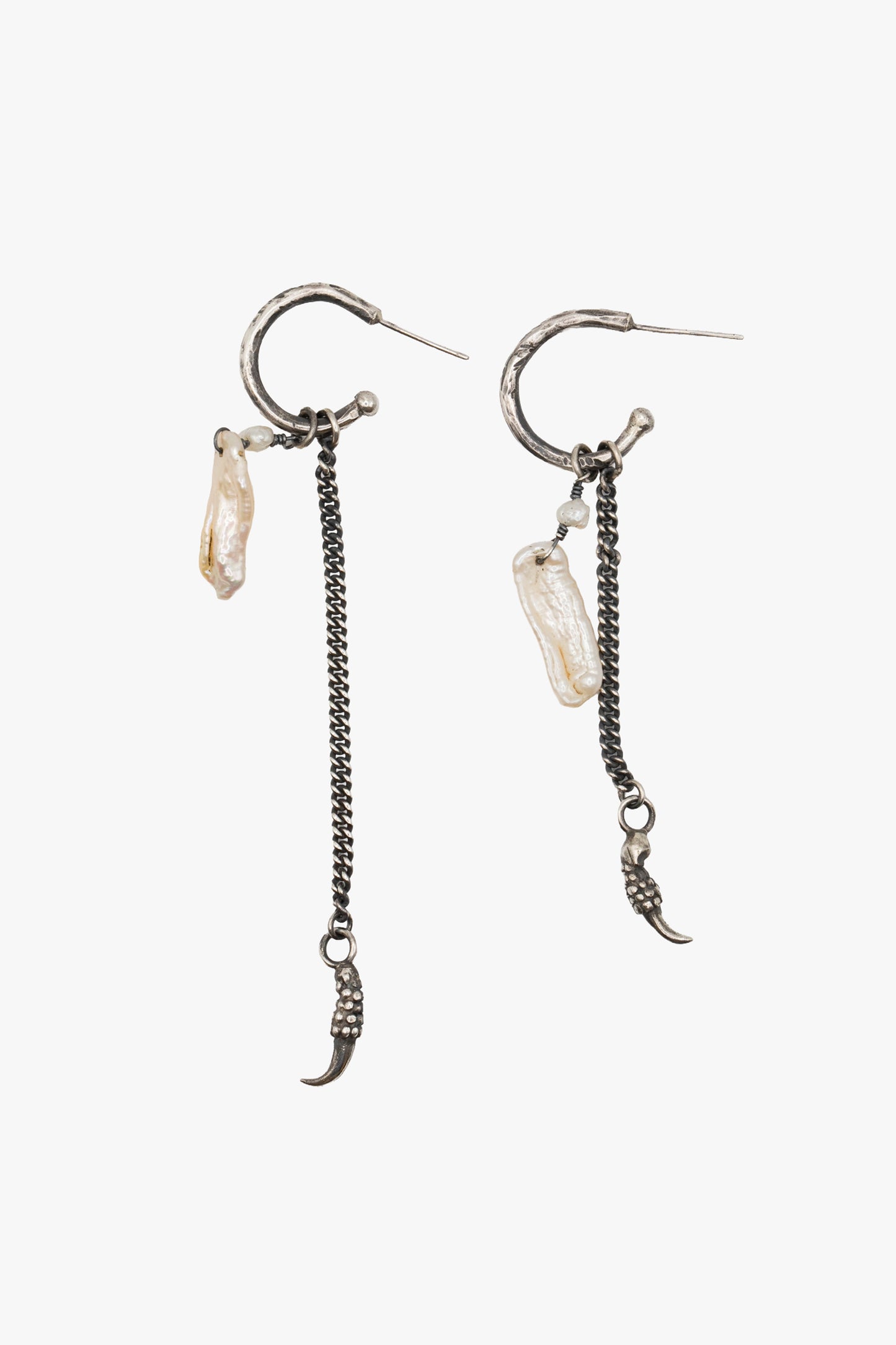 EX07 Hoop + pearl +calw earring