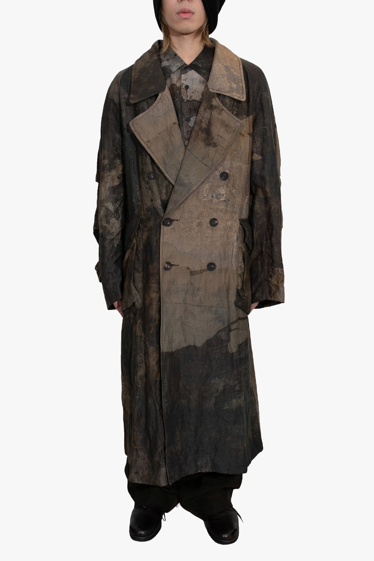 OM2531113- digital print trench coat