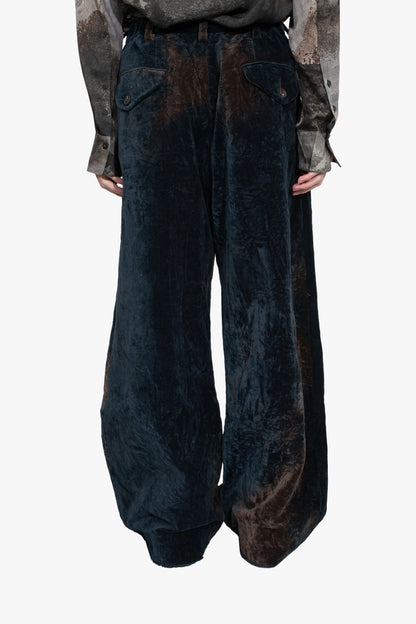 OM2530509- velvet straight leg trousers