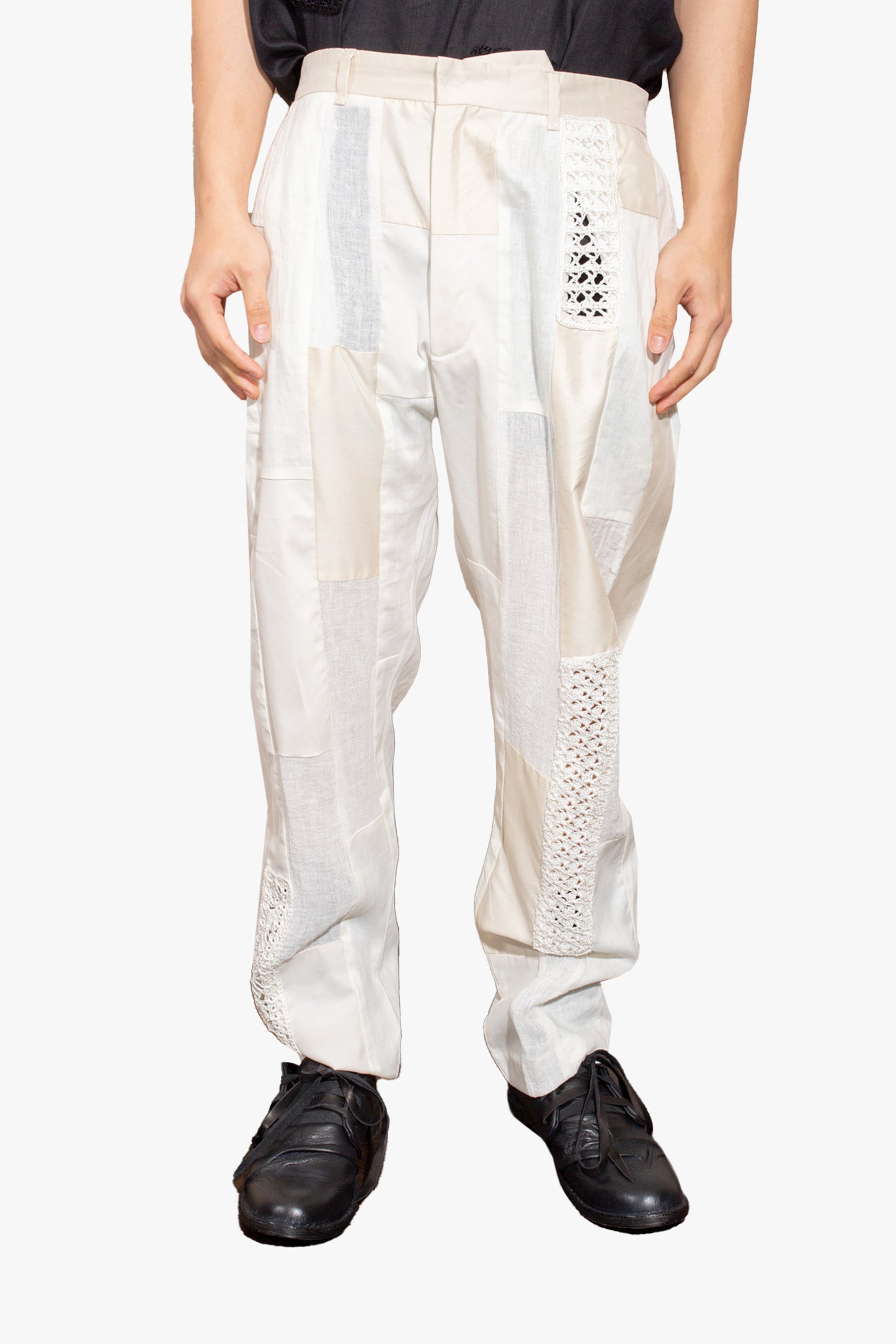 Beige patchwork pants