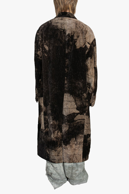 OM2531101- Velvet double - breasted long coat