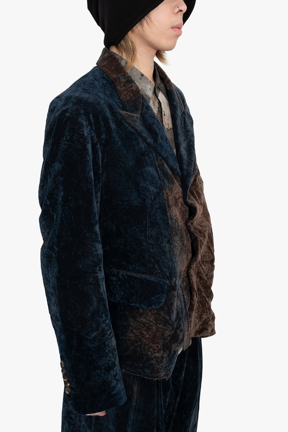 OM2530918- Lapel collar three button blazer