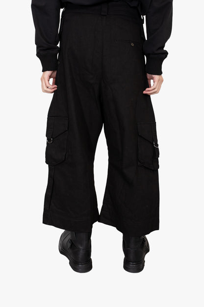 OVERWIDE 6/7 CARGO PANTS DOUBLE FRONT PLEATS WITH POCKETS