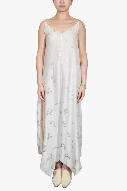 Hoary dress with asymmetric hem