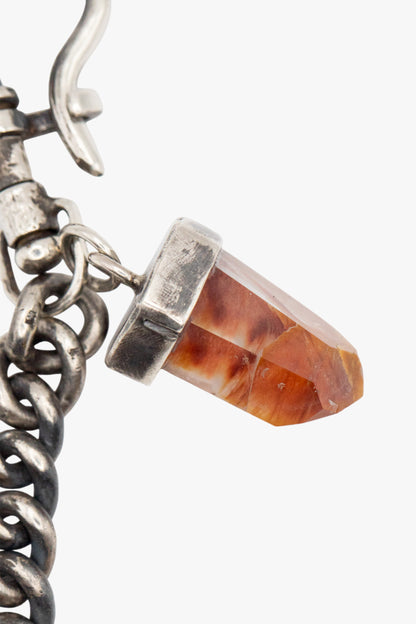 BX12 silver amber quartz bracelet