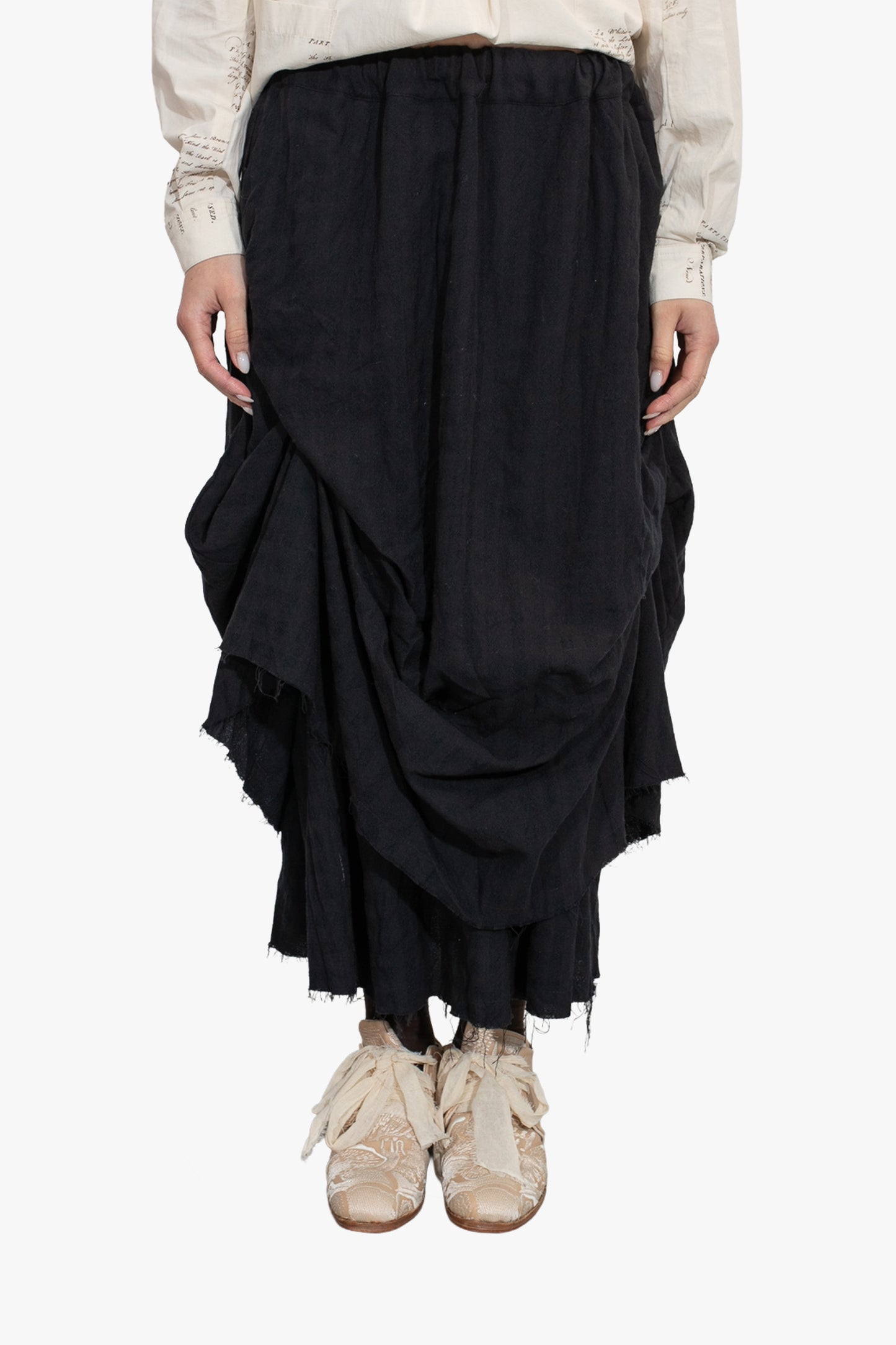 Draped Wool Skirt
