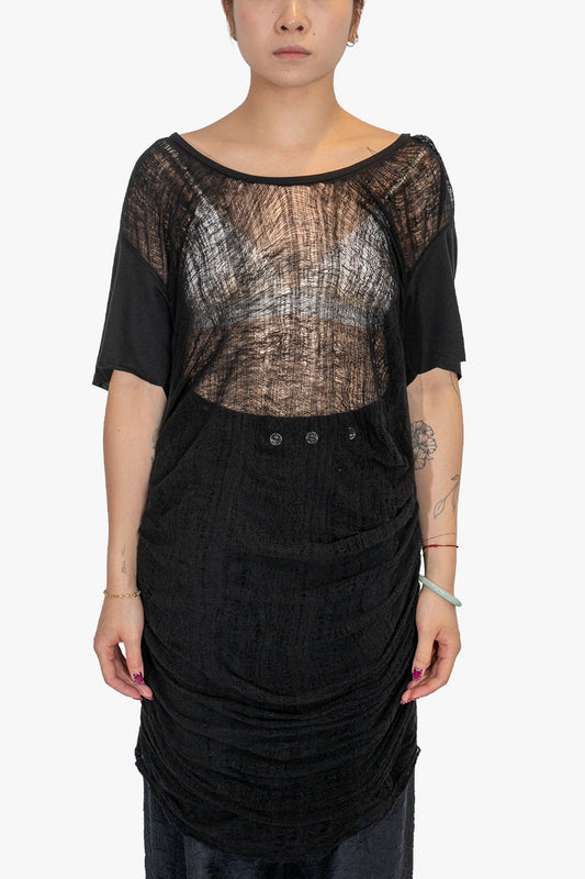 Front deknitted T-shirt