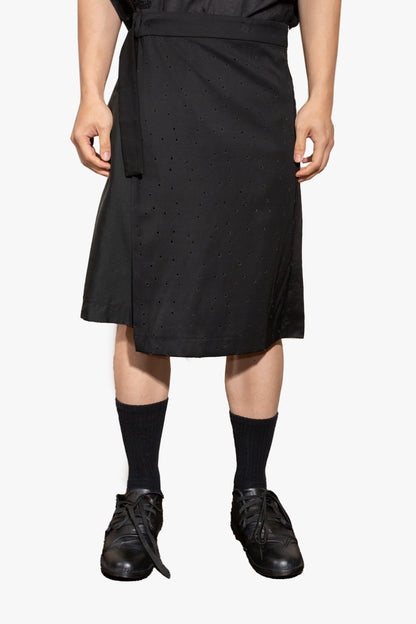 Black laser cut shorts