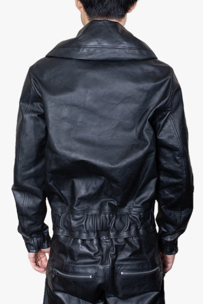 LO-168 LEATHER REVERSIBLE AVIATOR JACKET WITH INTERNAL HOOD