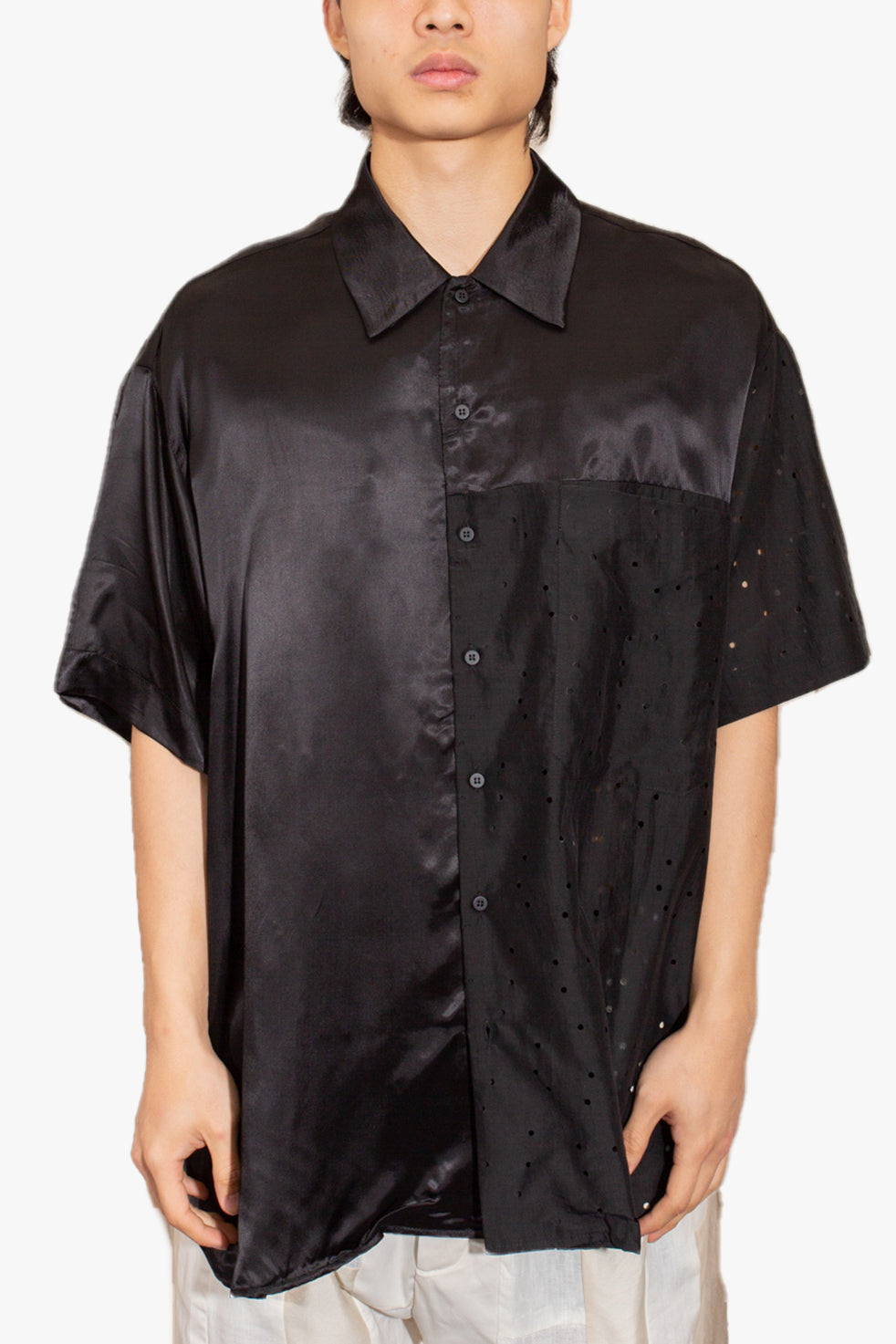 Black laser cut shirt
